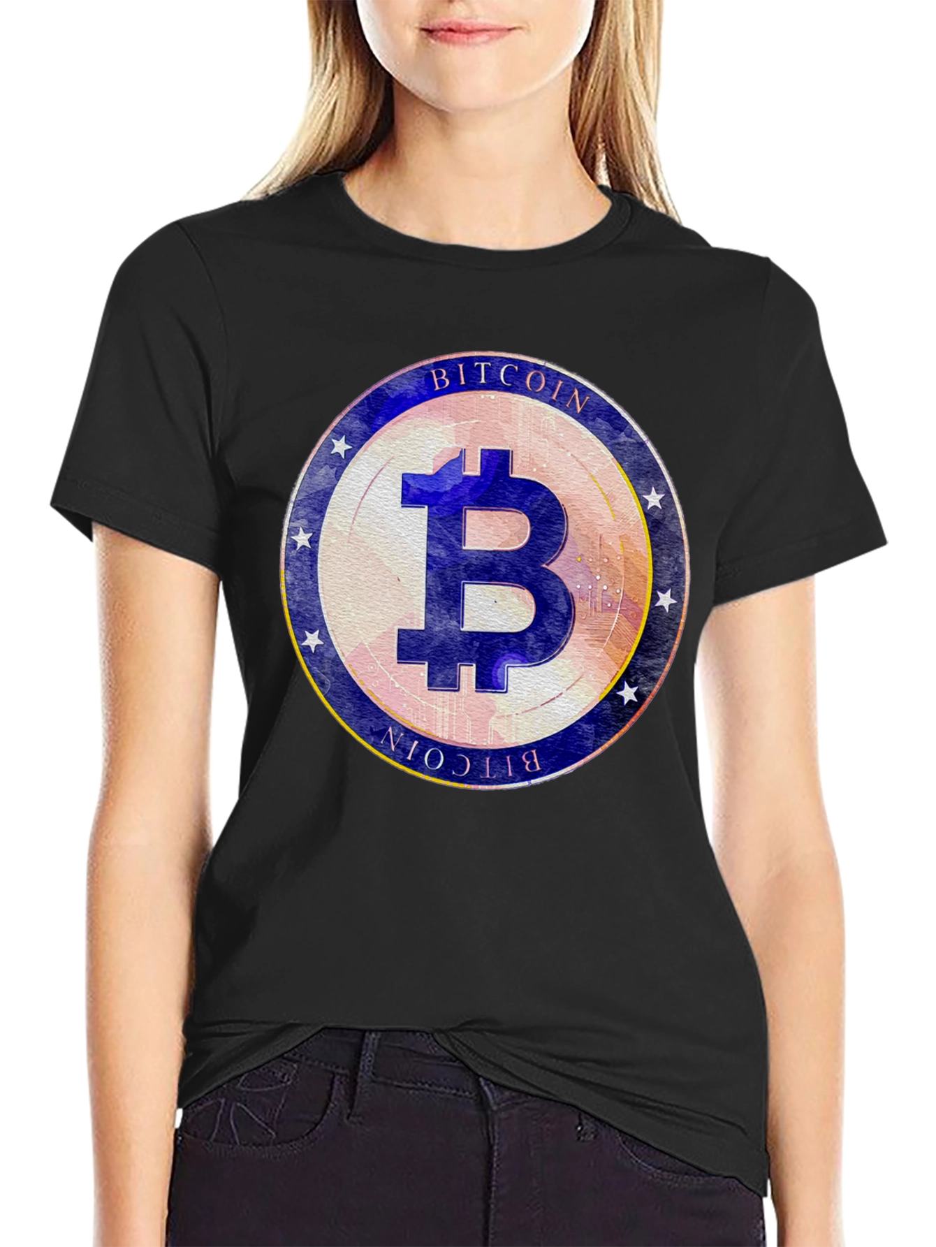 Bitcoin Emblem Black T-Shirt