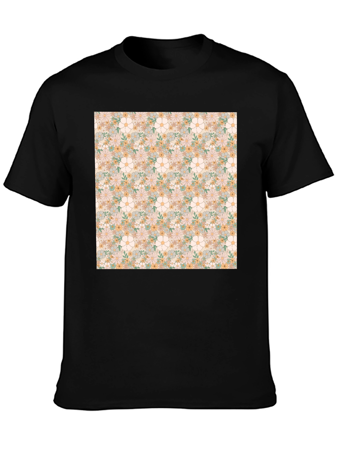Floral Pattern T-Shirt - Retro Design