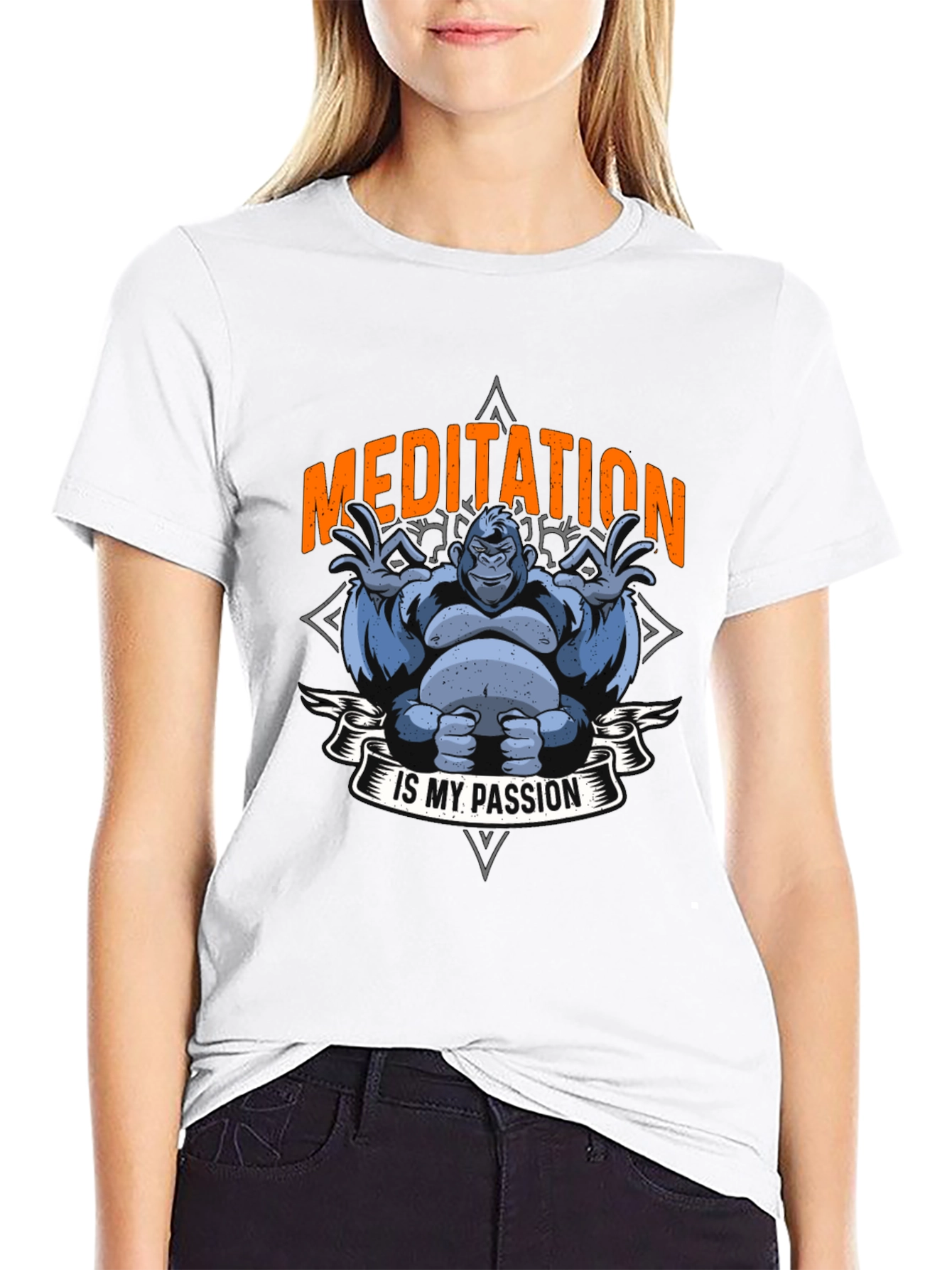 Meditating Gorilla Graphic T-Shirt - Funny Yoga Tee