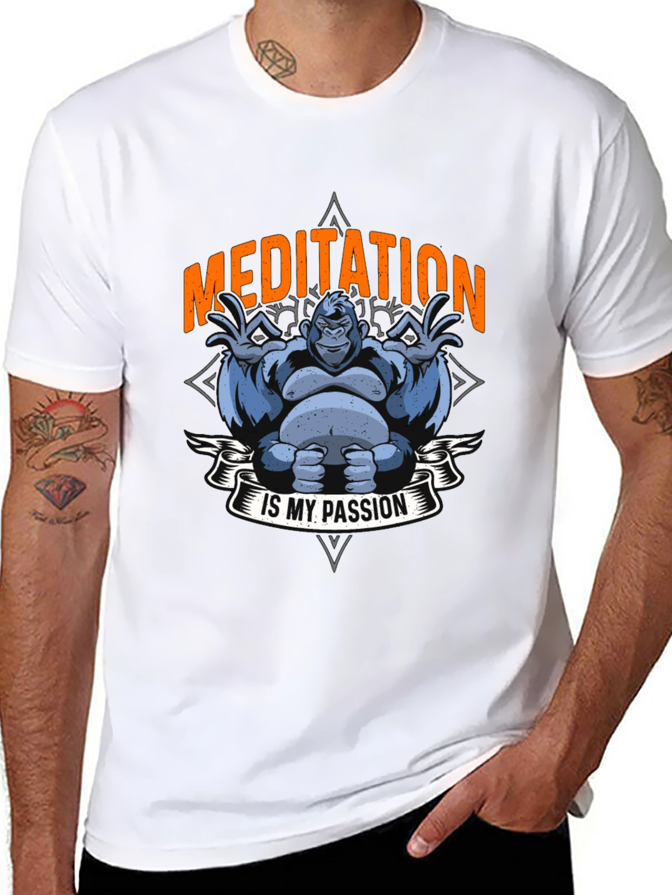Meditating Gorilla Graphic T-Shirt - Funny Yoga Tee