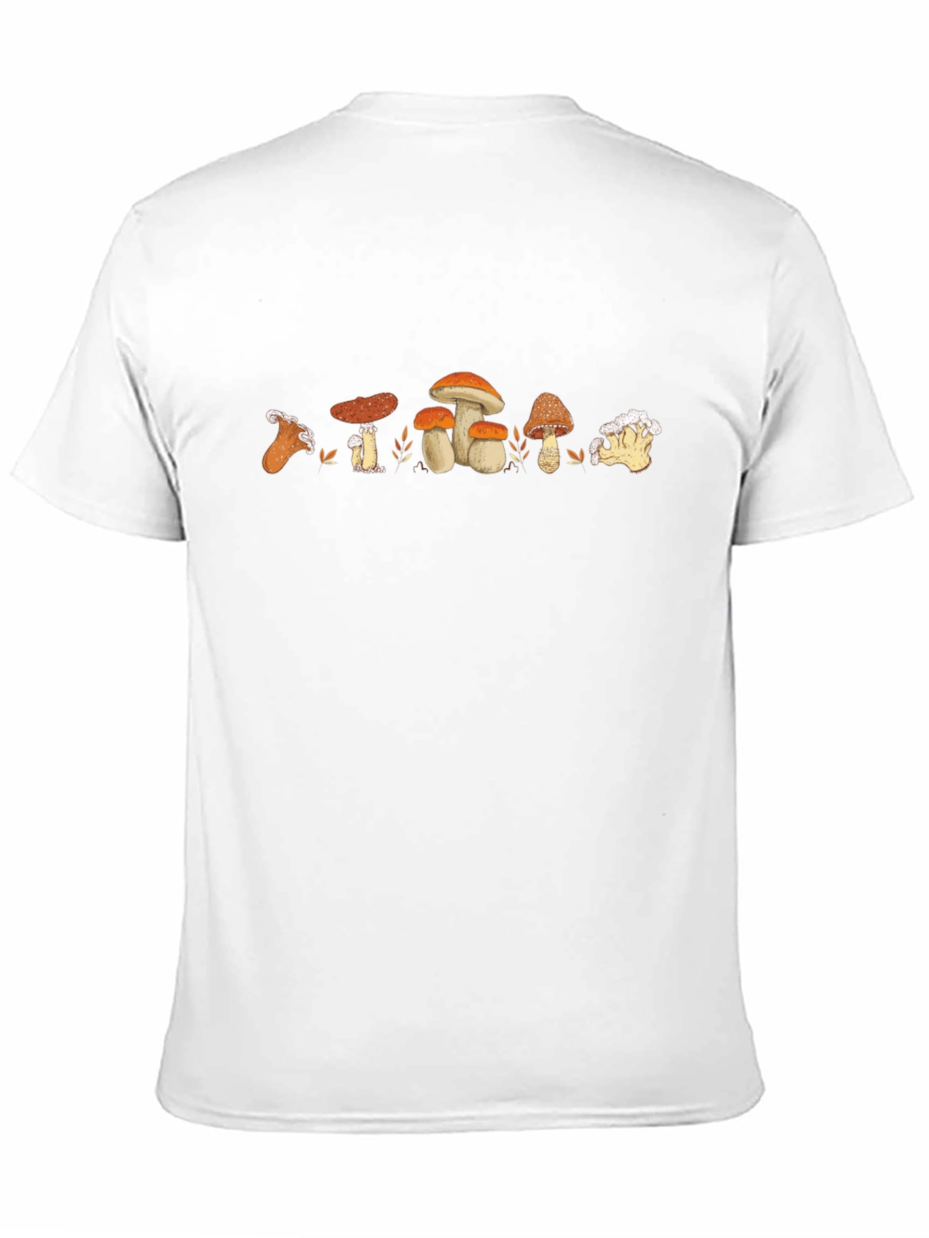 Mushroom Variety Print Crew Neck T-Shirt