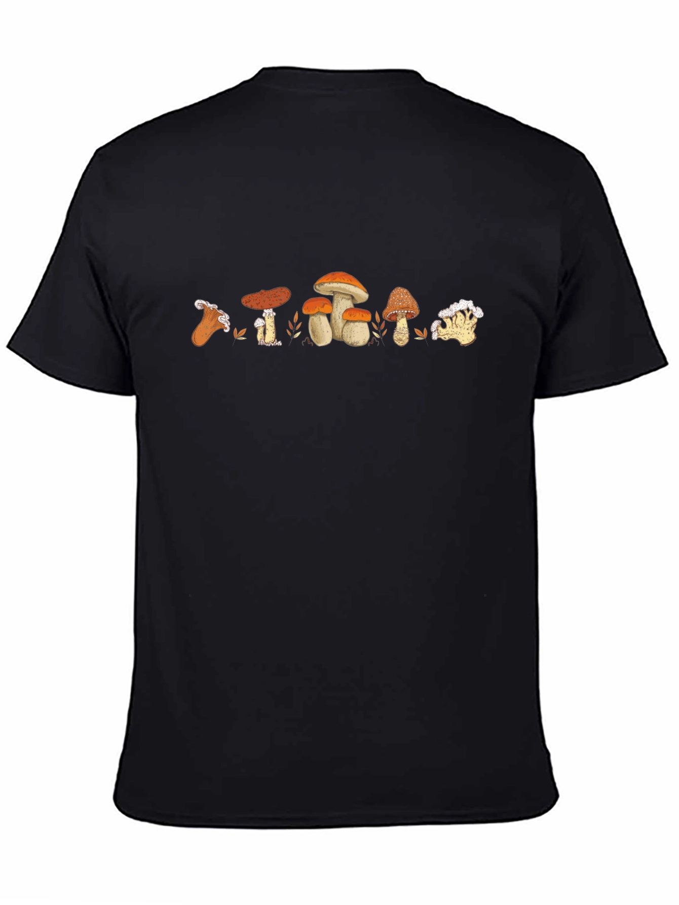Mushroom Variety Print Crew Neck T-Shirt