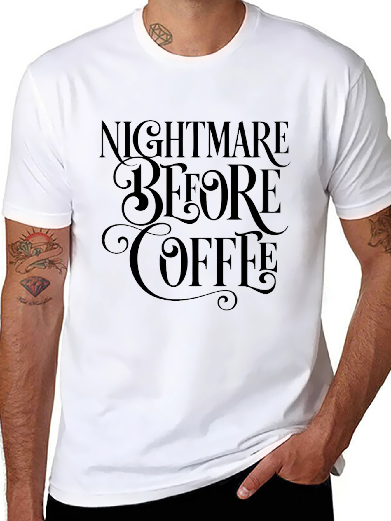 Nightmare Before Coffee Graphic Tee - Black
