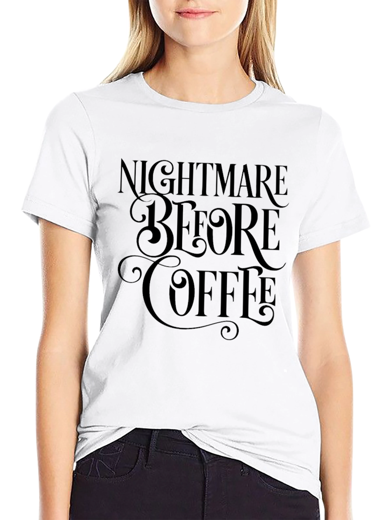 Nightmare Before Coffee Graphic Tee - Black