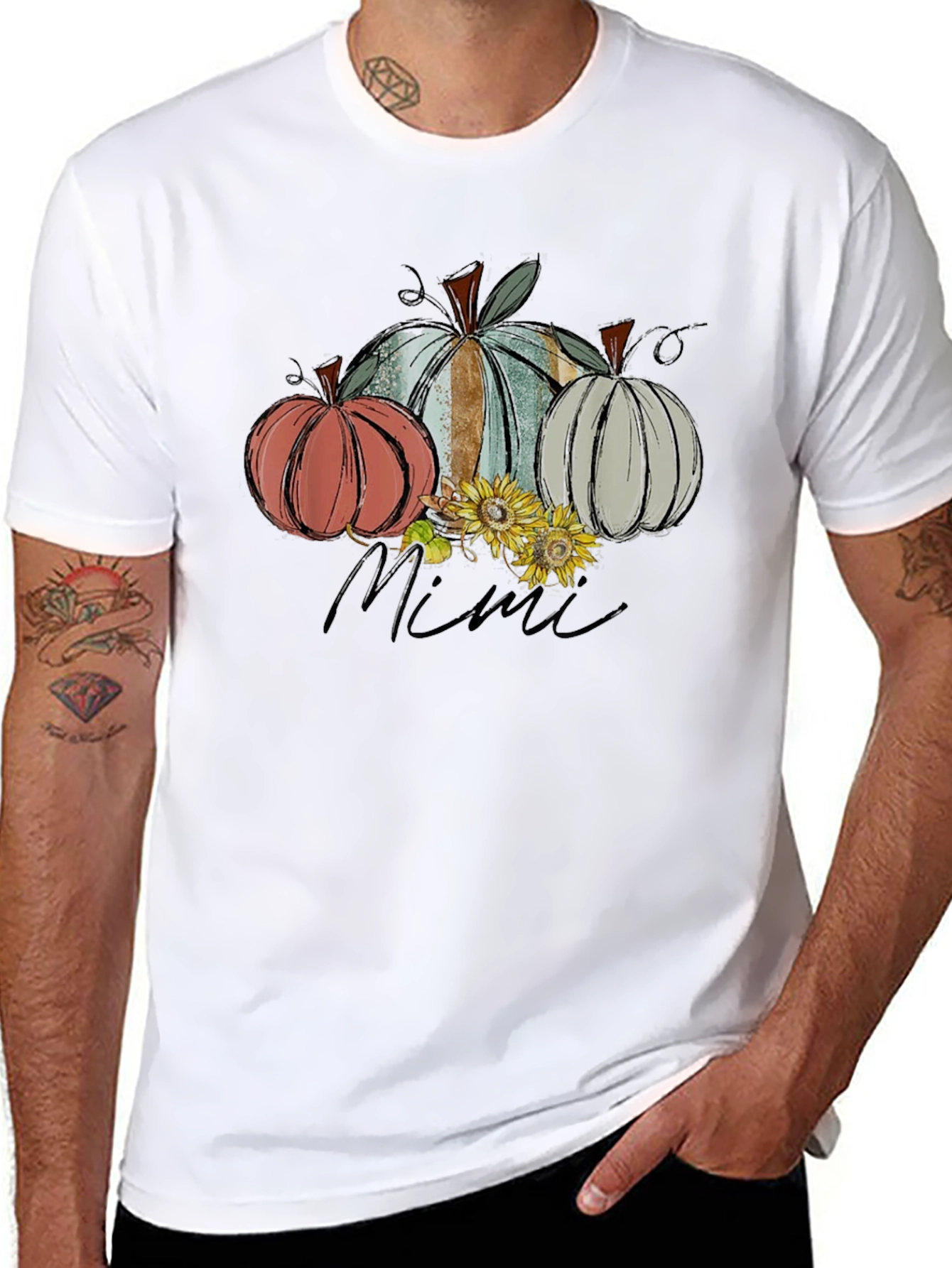 Autumn Pumpkin Mimi T-Shirt Fall Harvest Tee