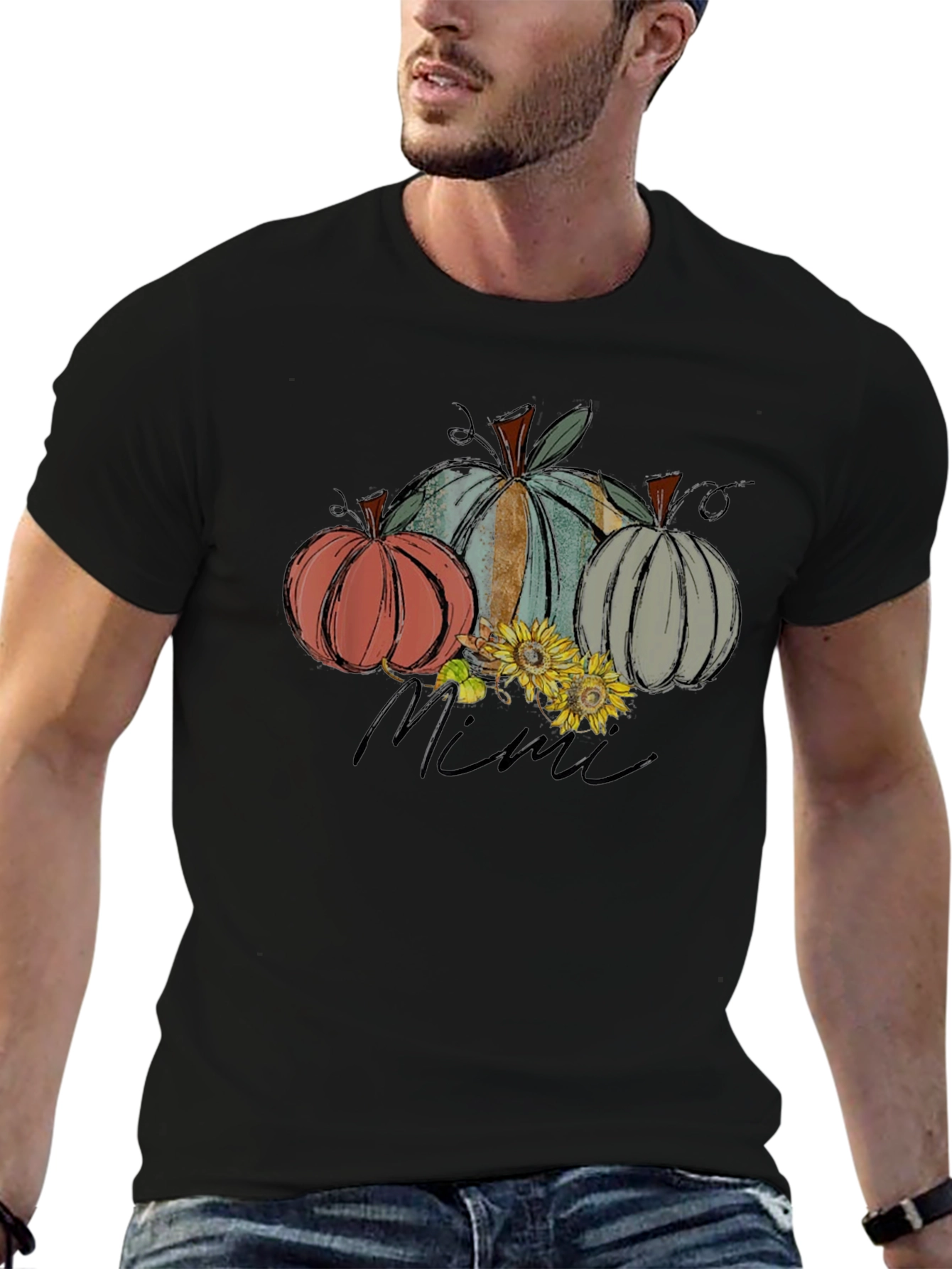 Autumn Pumpkin Mimi T-Shirt Fall Harvest Tee