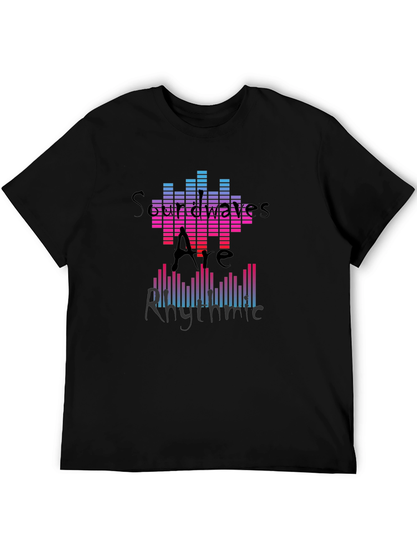 Soundwaves Rhythmic Graphic Tee - Black