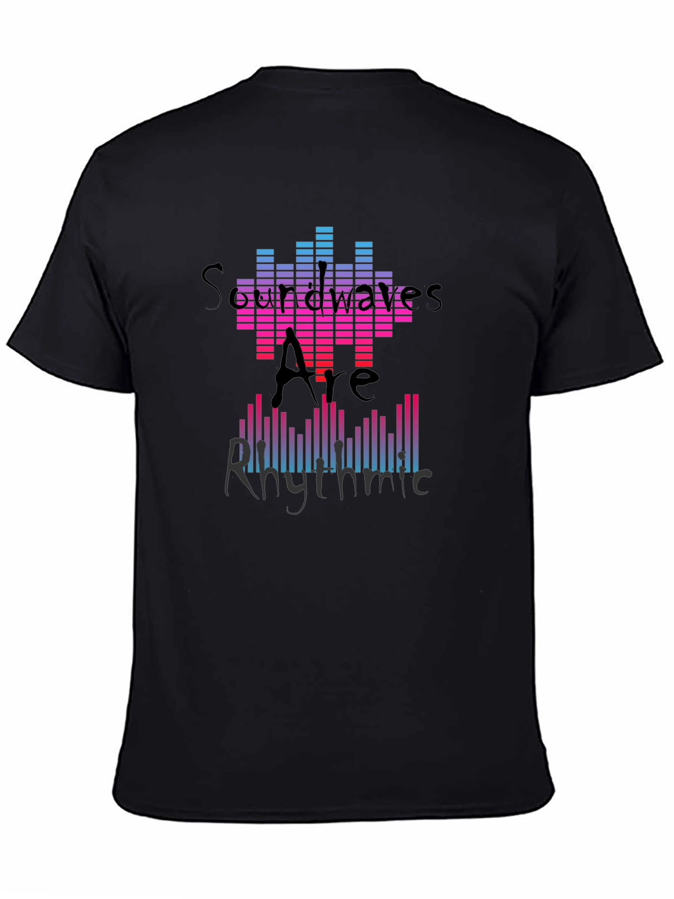 Soundwaves Rhythmic Graphic Tee - Black
