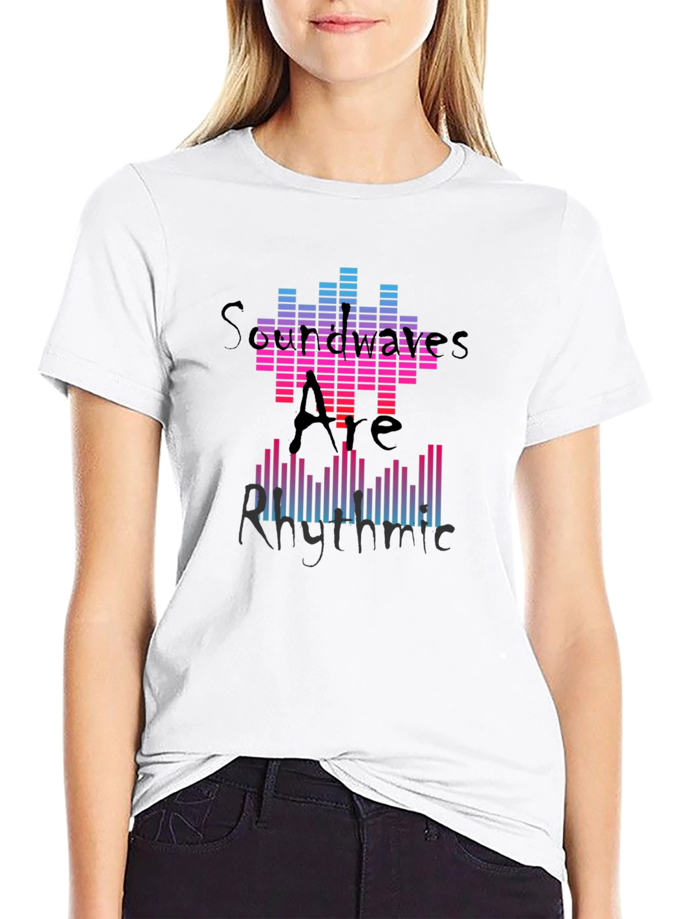 Soundwaves Rhythmic Graphic Tee - Black