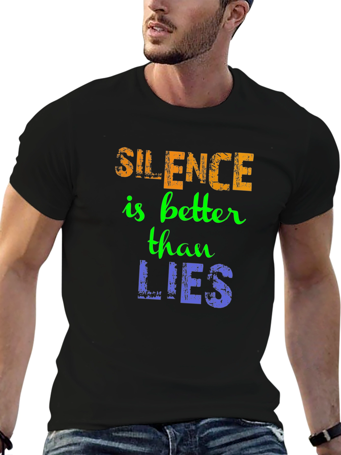 Silence Is Better T-Shirt - Mens Black Graphic Tee