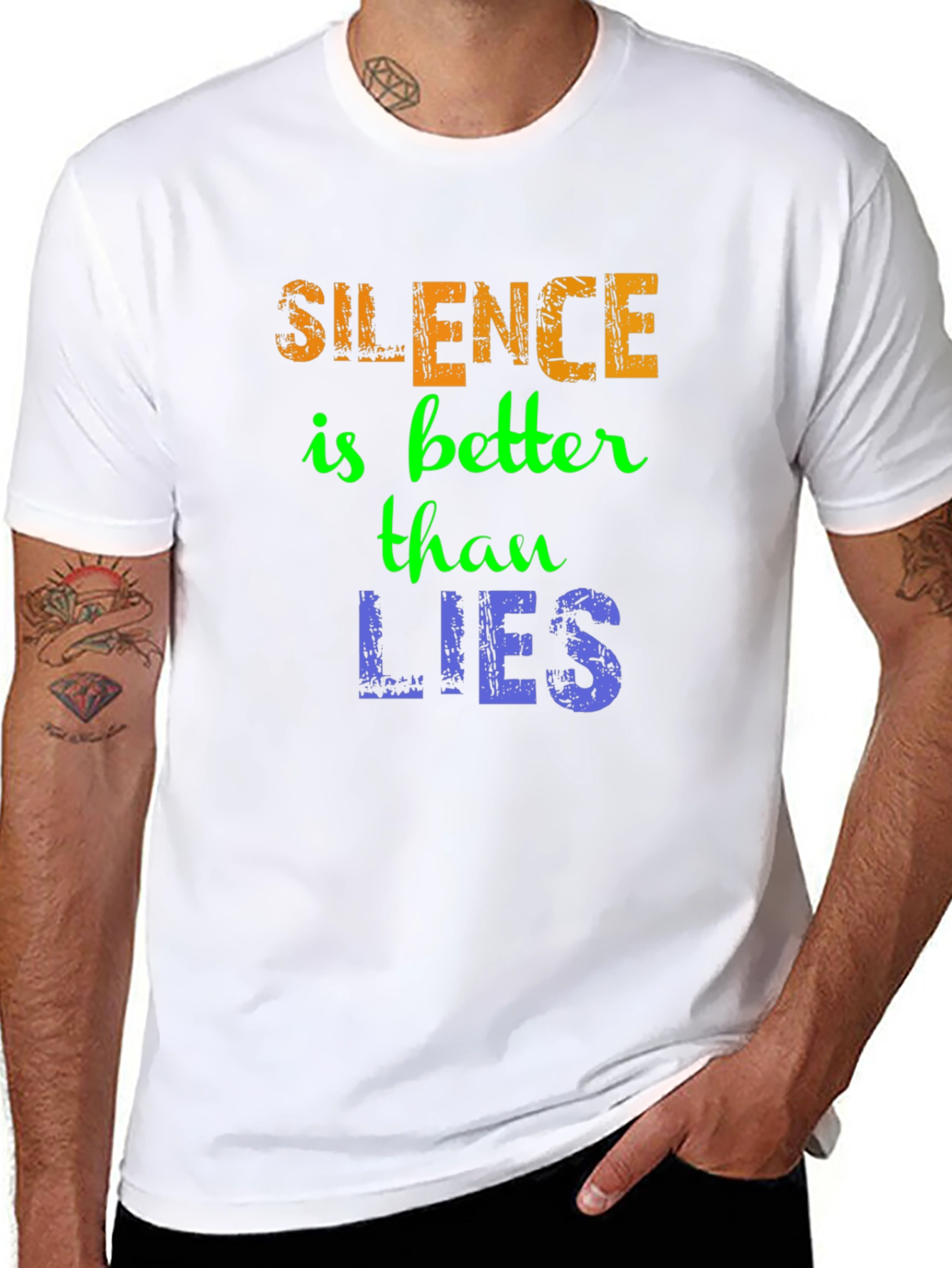 Silence Is Better T-Shirt - Mens Black Graphic Tee