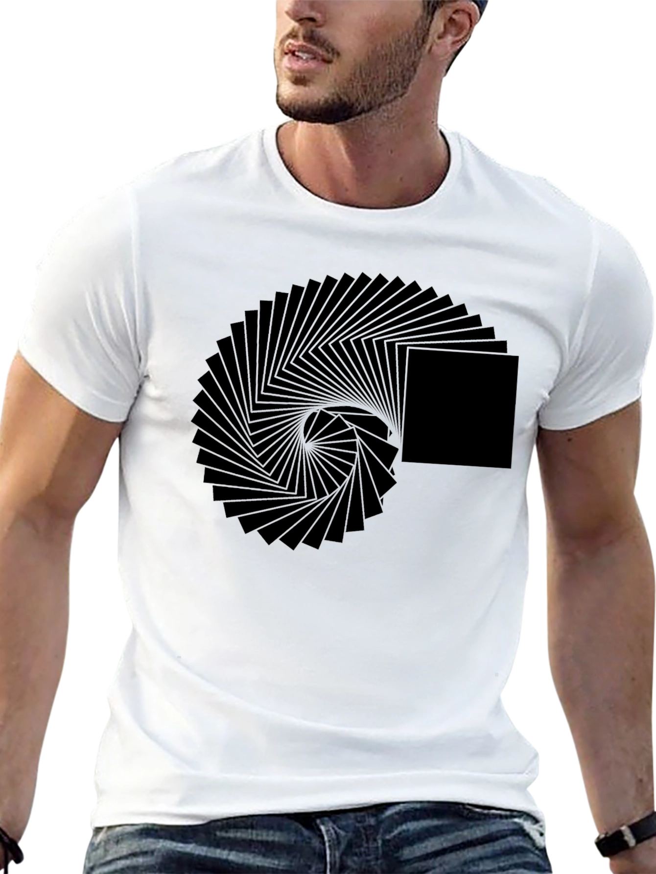 Geometric Illusion Black T-Shirt