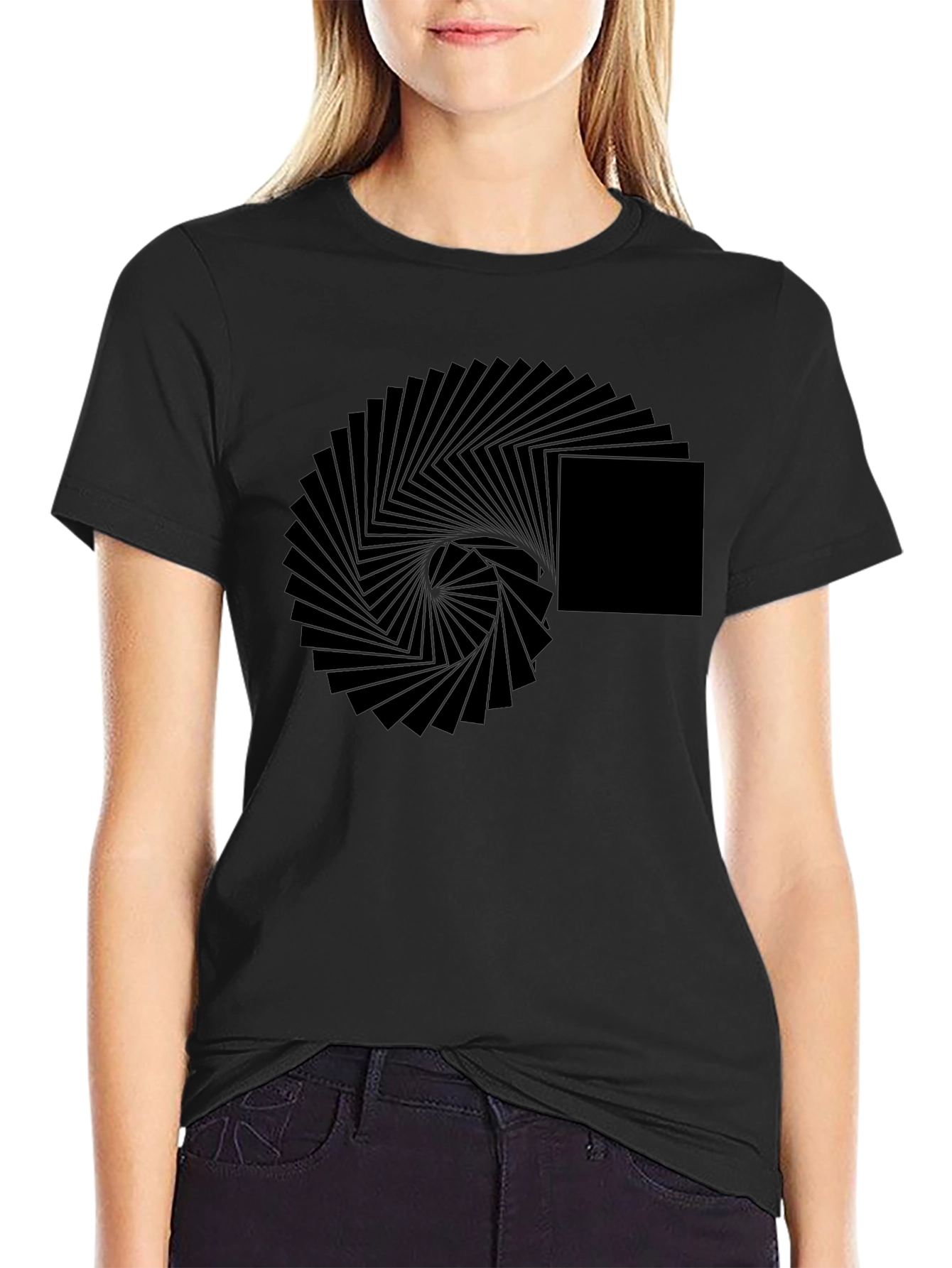 Geometric Illusion Black T-Shirt