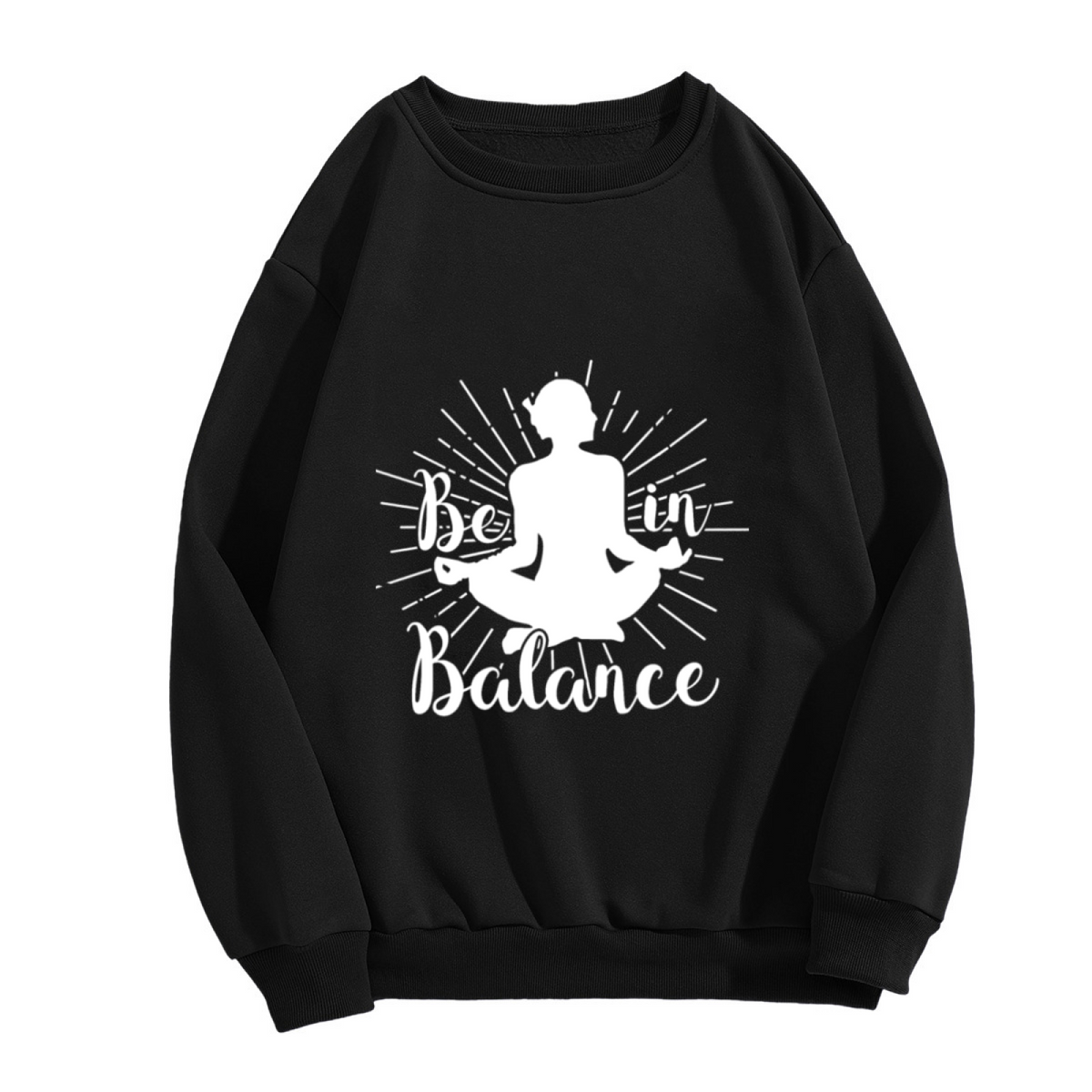 "BE IN BALANCE" Meditation Silhouette Design - Crewneck Sweatshirt | Meditation, Yoga, Zen Gift
