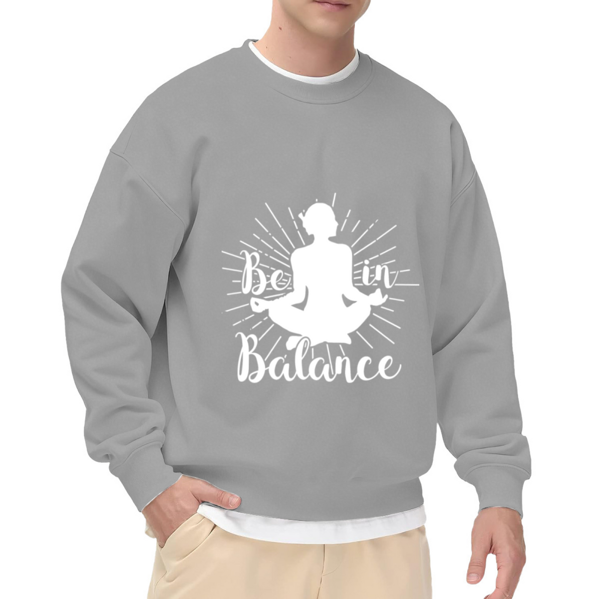 "BE IN BALANCE" Meditation Silhouette Design - Crewneck Sweatshirt | Meditation, Yoga, Zen Gift