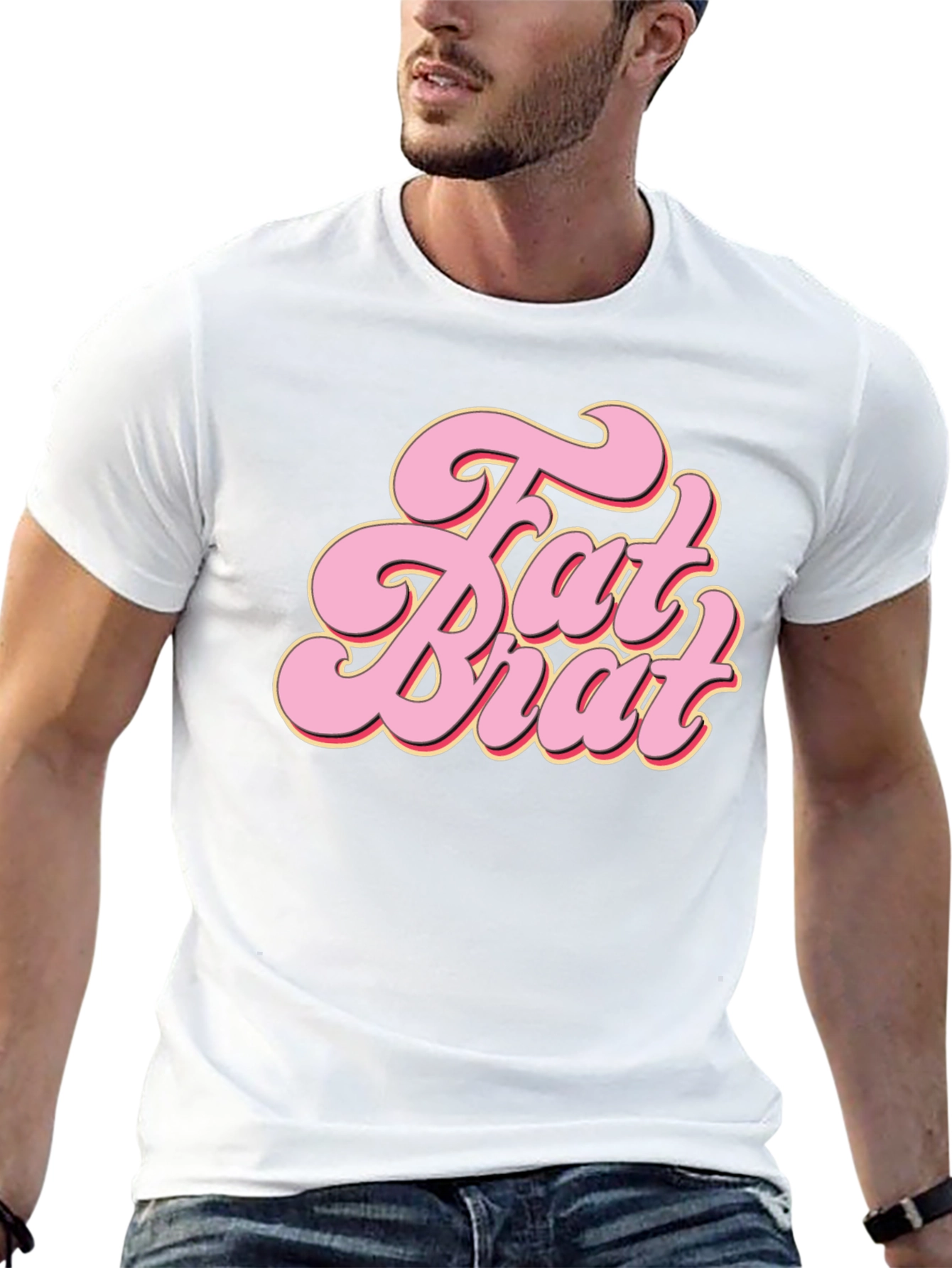 Fat Brat Graphic Tee - Retro Style Black T-Shirt