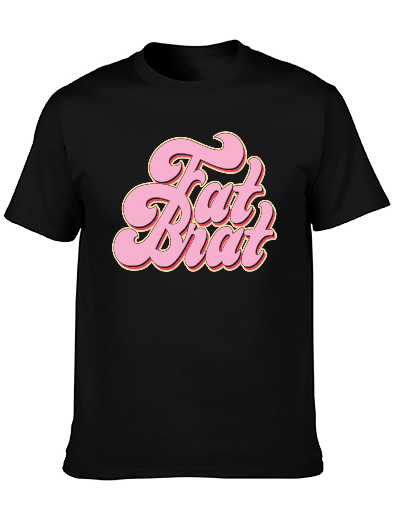 Fat Brat Graphic Tee - Retro Style Black T-Shirt
