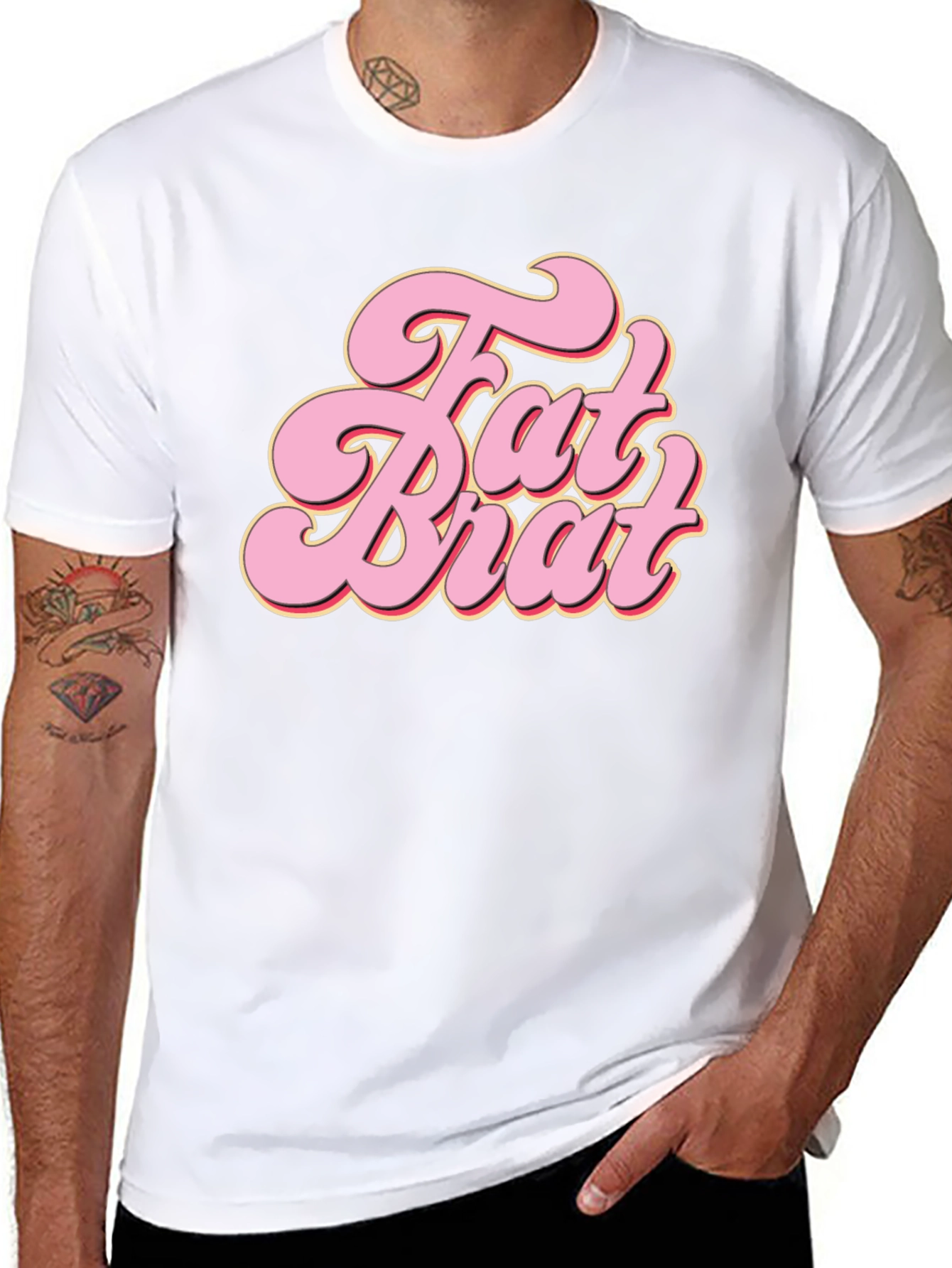 Fat Brat Graphic Tee - Retro Style Black T-Shirt