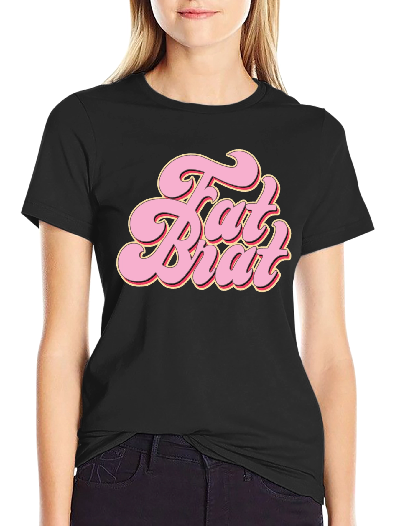 Fat Brat Graphic Tee - Retro Style Black T-Shirt