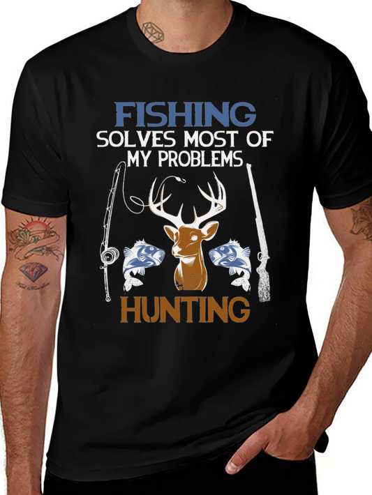 Fishing & Hunting Solves Problems T-Shirt
