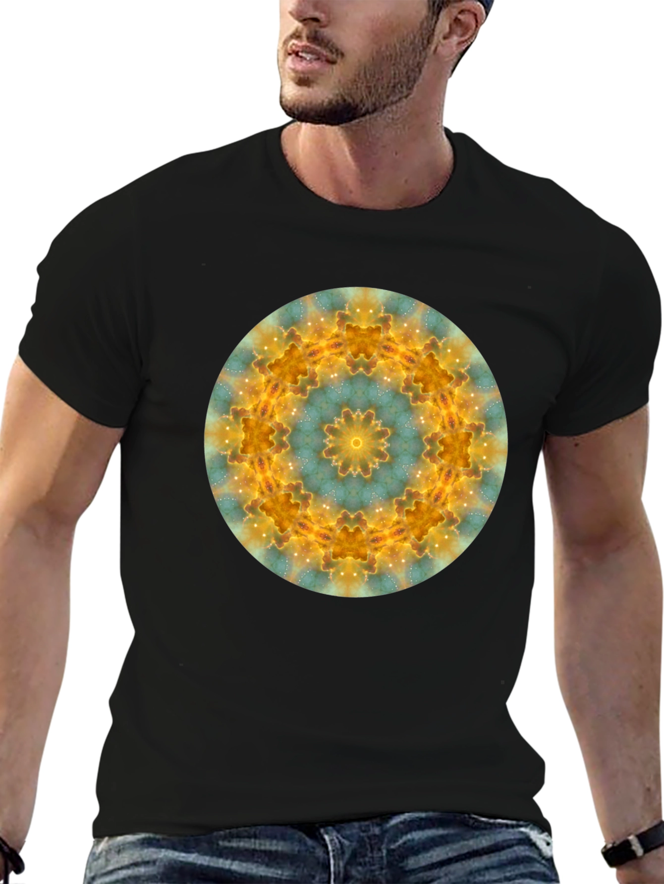 Cosmic Mandala Black T-Shirt