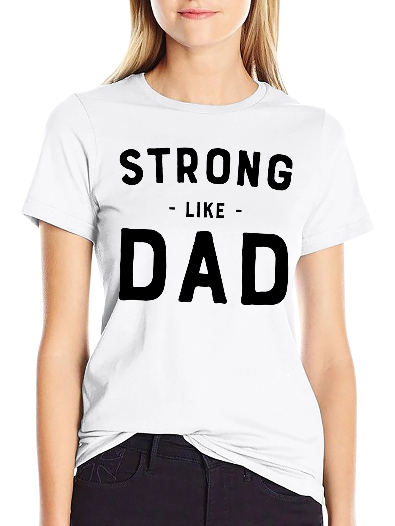 Strong Like Dad Graphic Tee - Mens Black T-Shirt