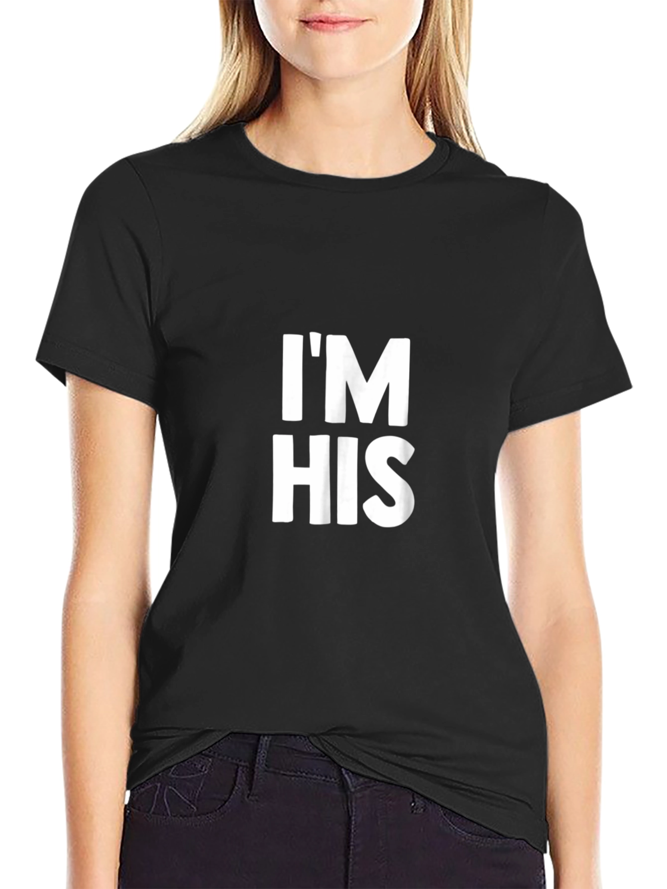 Im His Graphic Tee - Black Cotton Shirt