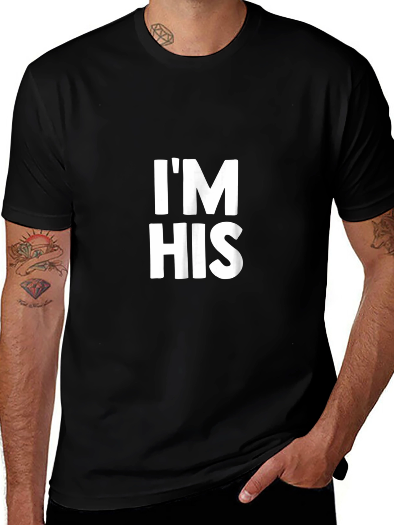 Im His Graphic Tee - Black Cotton Shirt