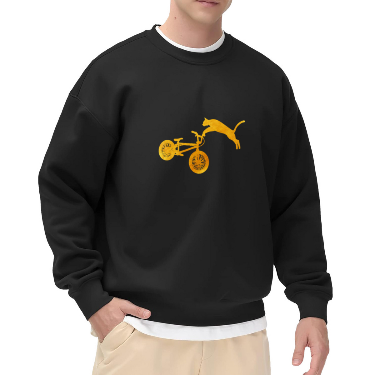 Bicycle & Pi Symbol Graphic ԲÁìÎÀÒÂ - Unique Design Pullover Sweatshirt