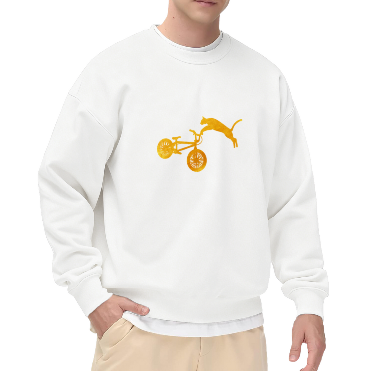 Bicycle & Pi Symbol Graphic ԲÁìÎÀÒÂ - Unique Design Pullover Sweatshirt