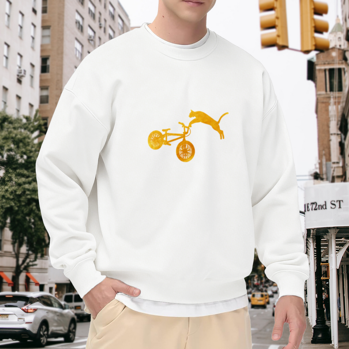 Bicycle & Pi Symbol Graphic ԲÁìÎÀÒÂ - Unique Design Pullover Sweatshirt
