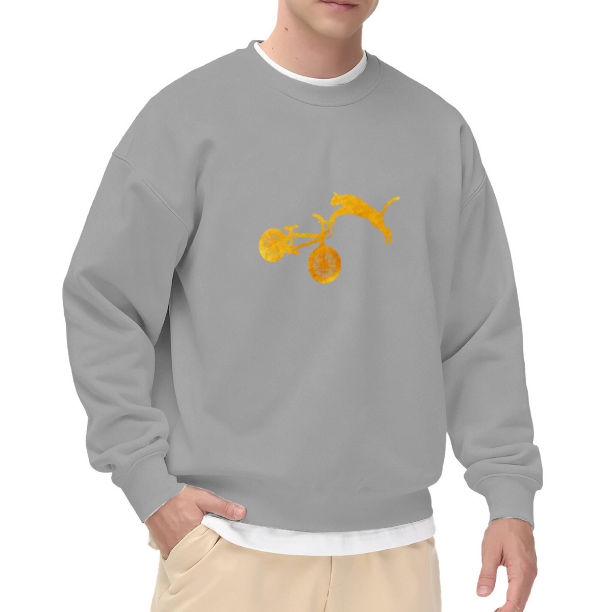 Bicycle & Pi Symbol Graphic ԲÁìÎÀÒÂ - Unique Design Pullover Sweatshirt