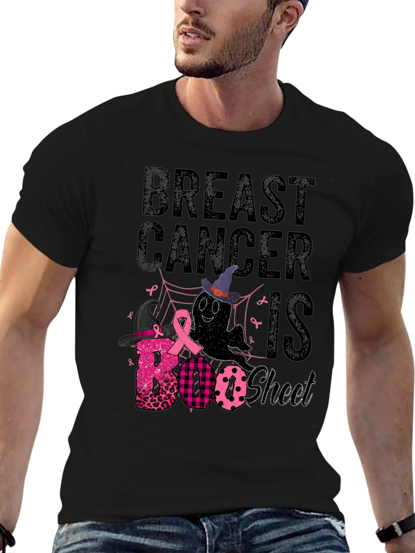 Breast Cancer Awareness Halloween BOO Sheet T-Shirt