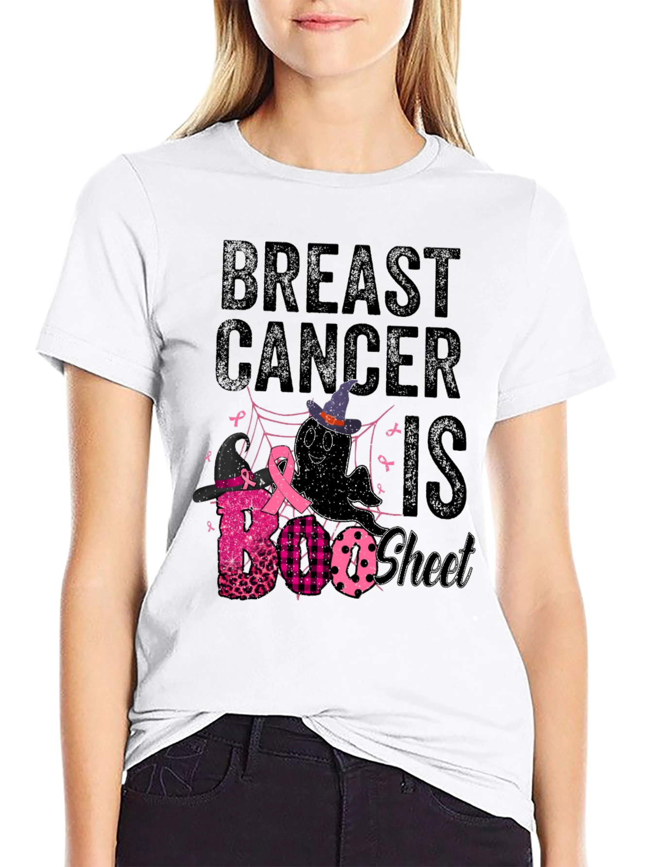 Breast Cancer Awareness Halloween BOO Sheet T-Shirt