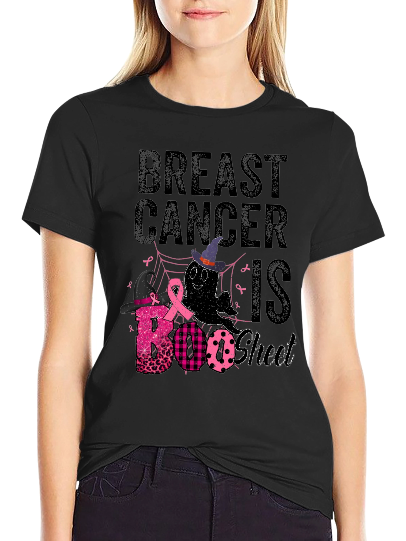 Breast Cancer Awareness Halloween BOO Sheet T-Shirt