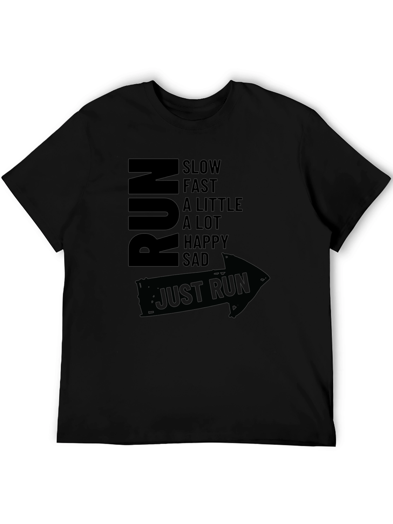 Just Run Graphic Tee - Mens Black T-Shirt