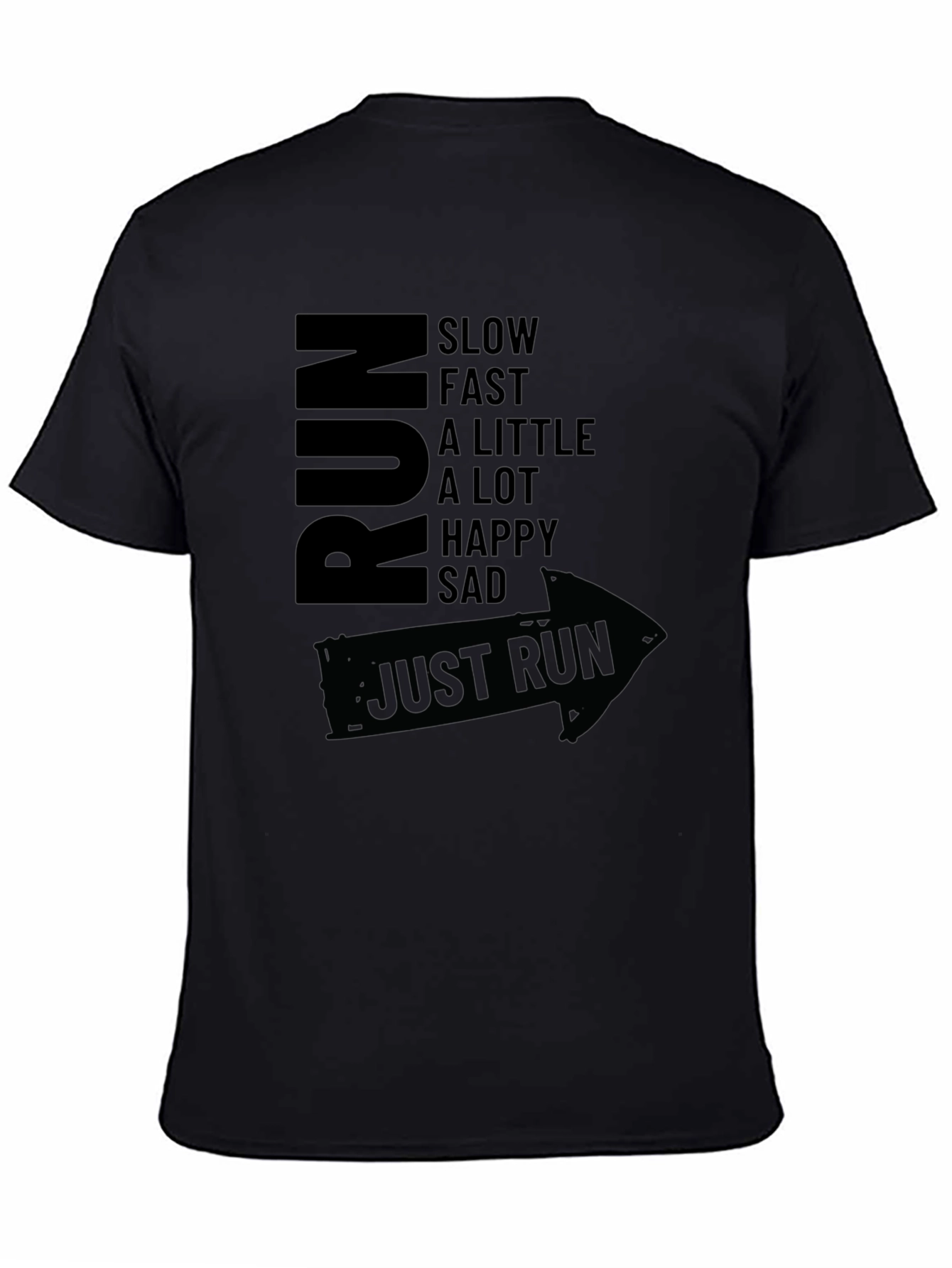 Just Run Graphic Tee - Mens Black T-Shirt