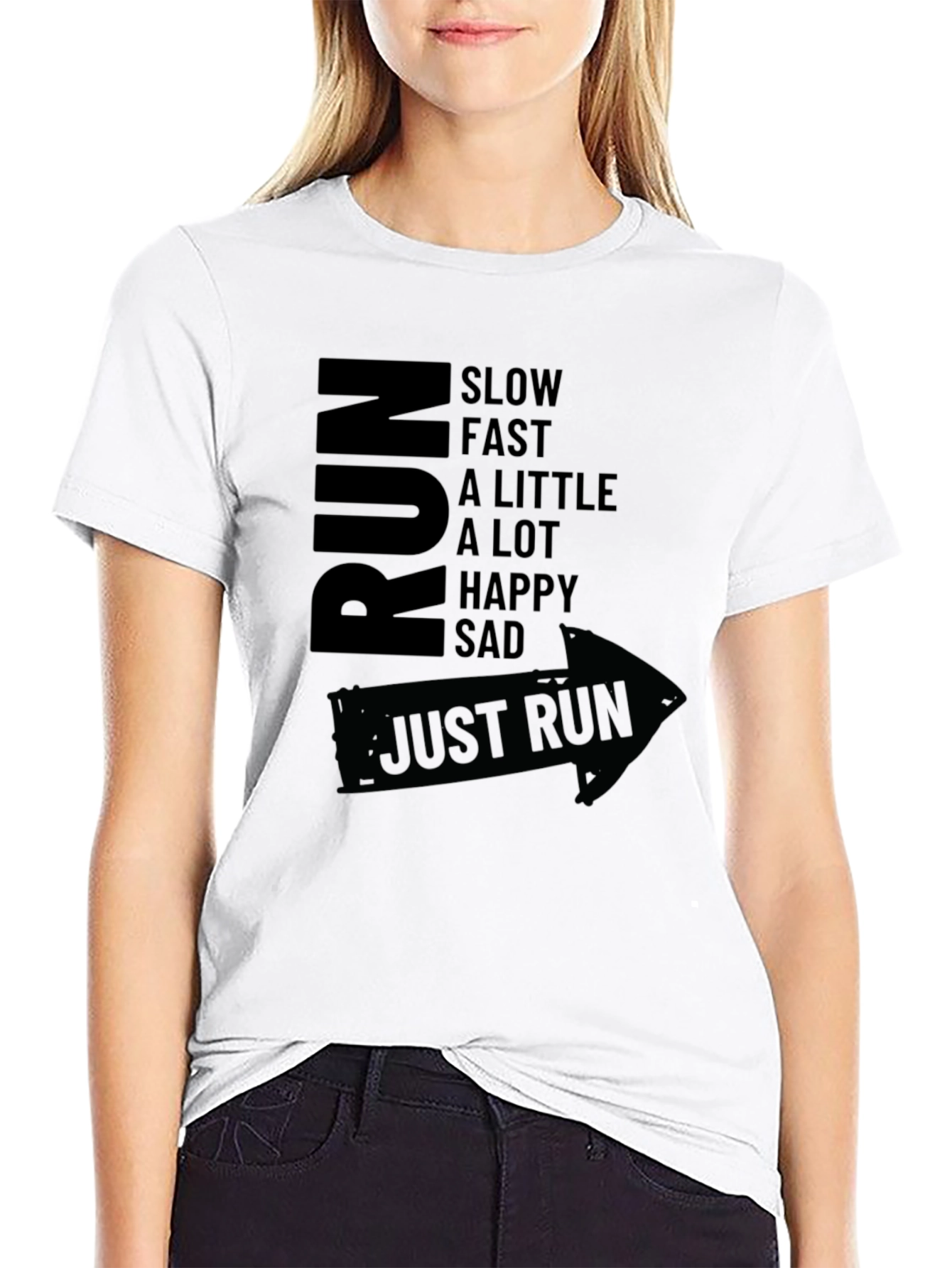 Just Run Graphic Tee - Mens Black T-Shirt