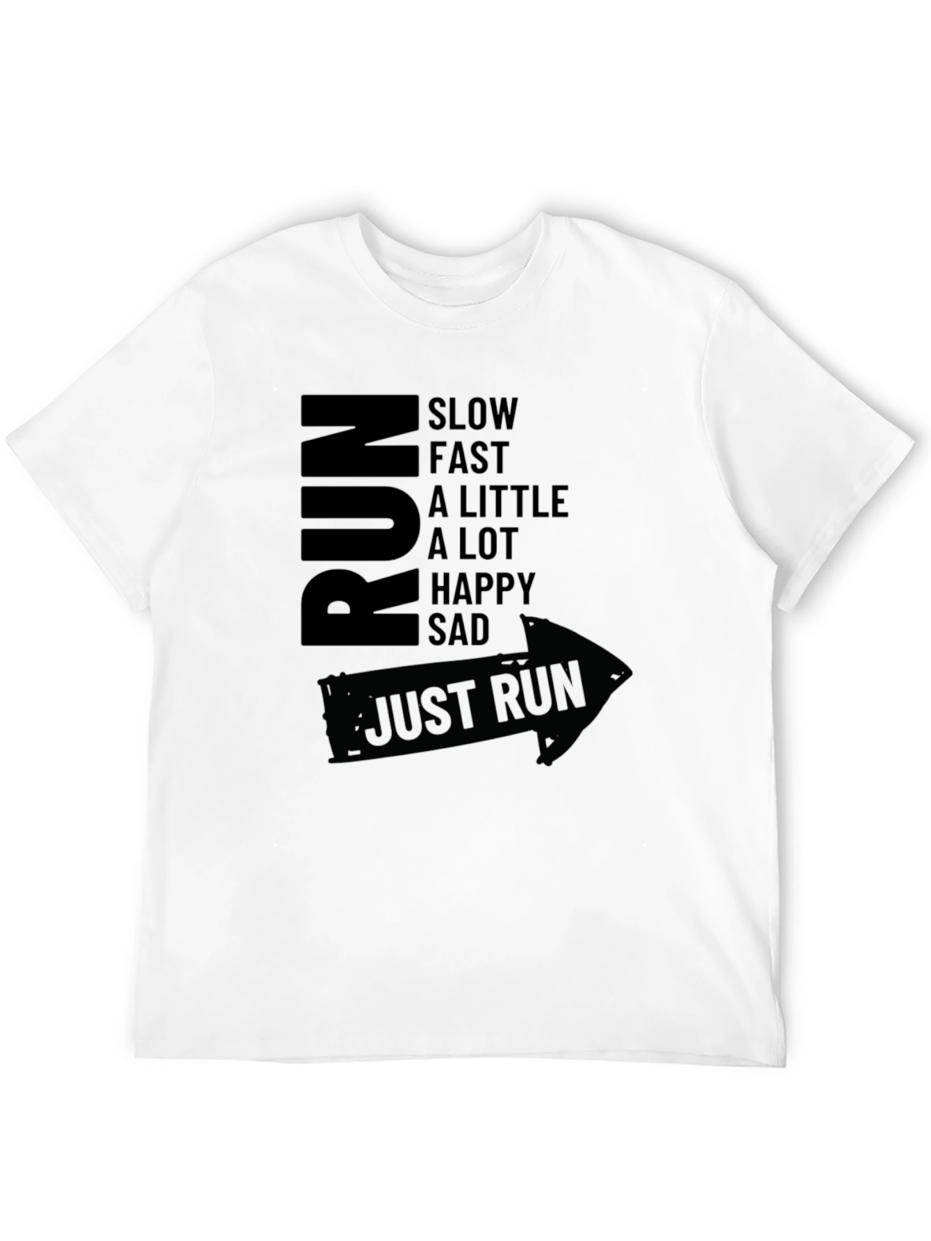Just Run Graphic Tee - Mens Black T-Shirt