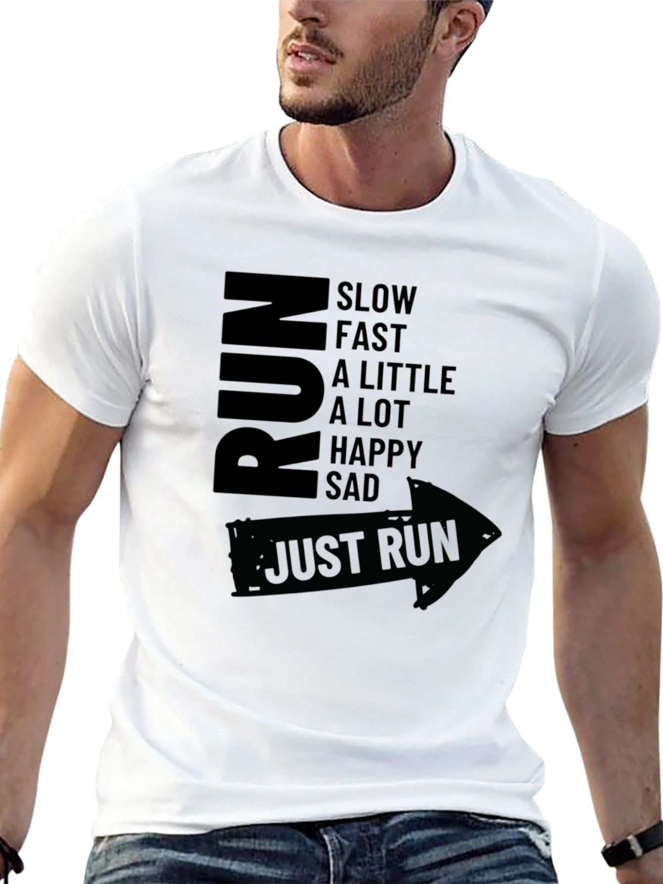 Just Run Graphic Tee - Mens Black T-Shirt