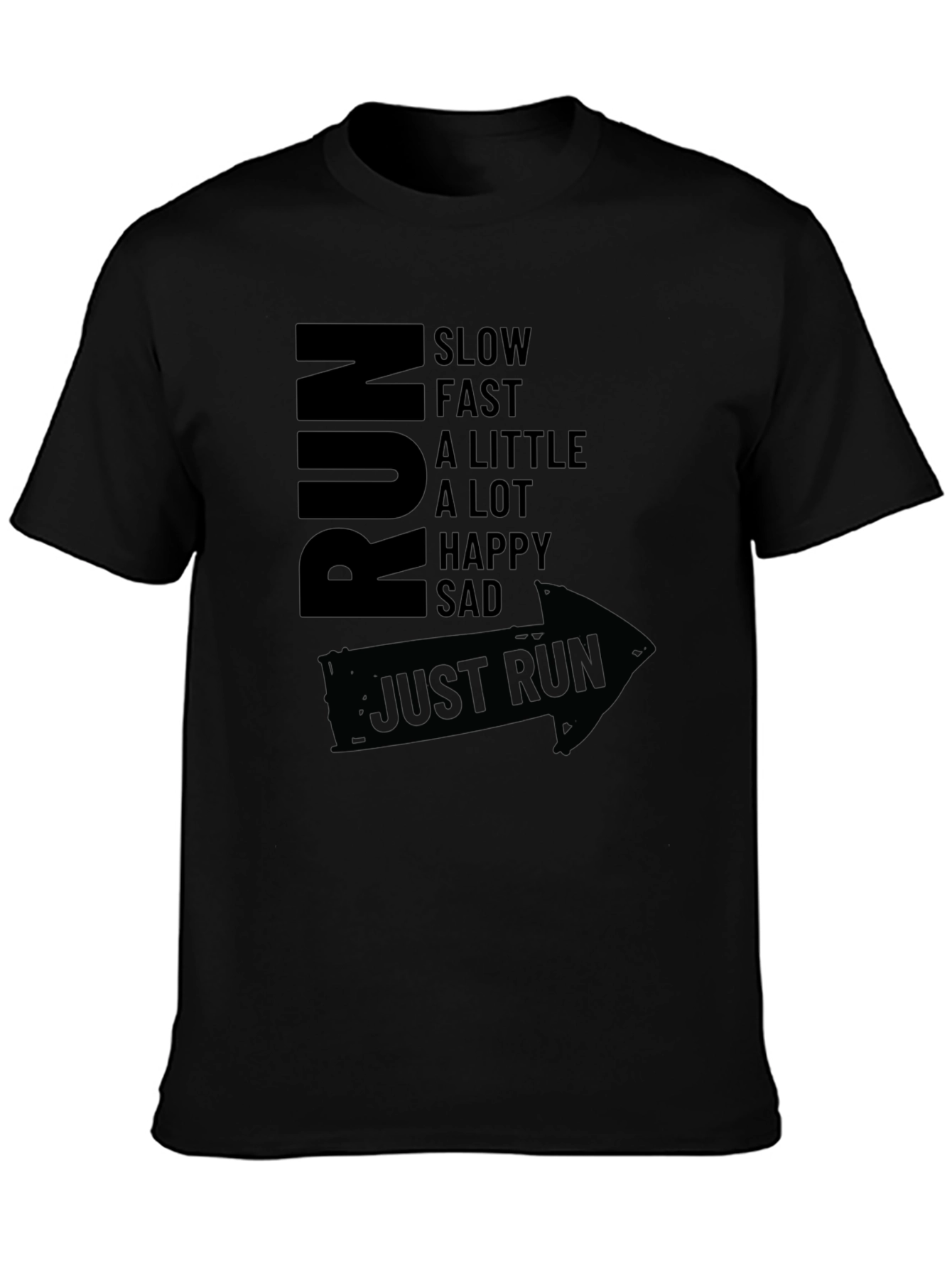 Just Run Graphic Tee - Mens Black T-Shirt