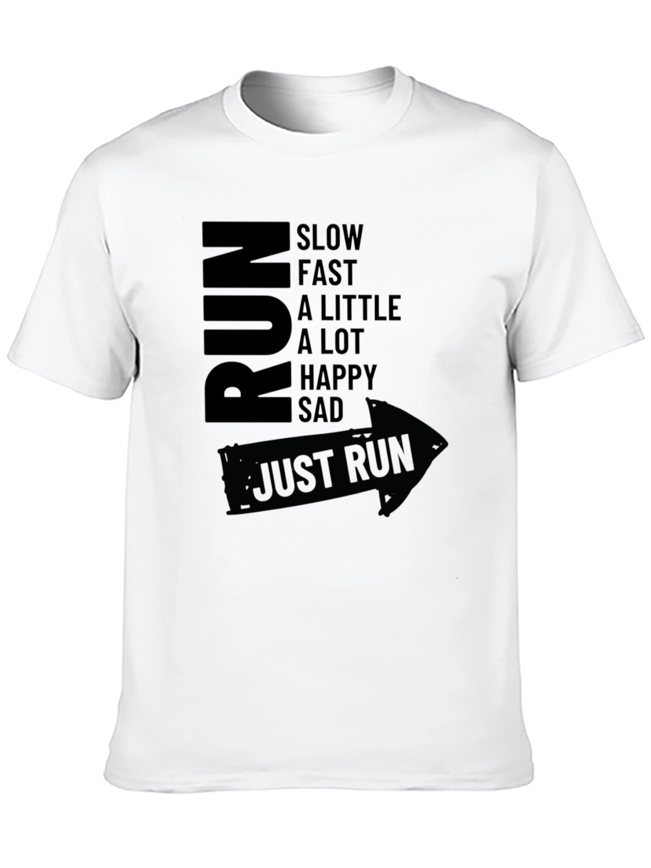 Just Run Graphic Tee - Mens Black T-Shirt