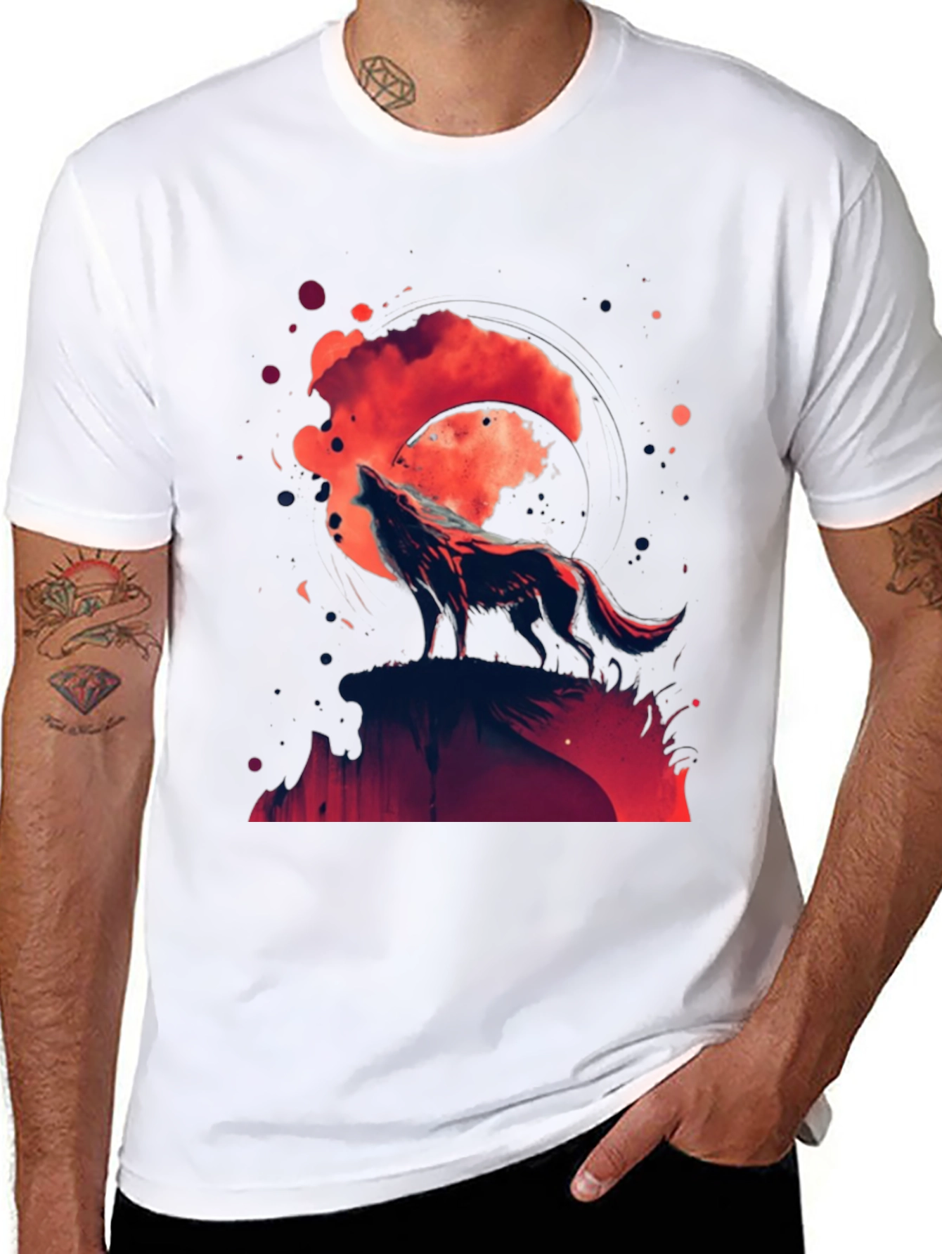 Wolf Moon Graphic Tee - Black