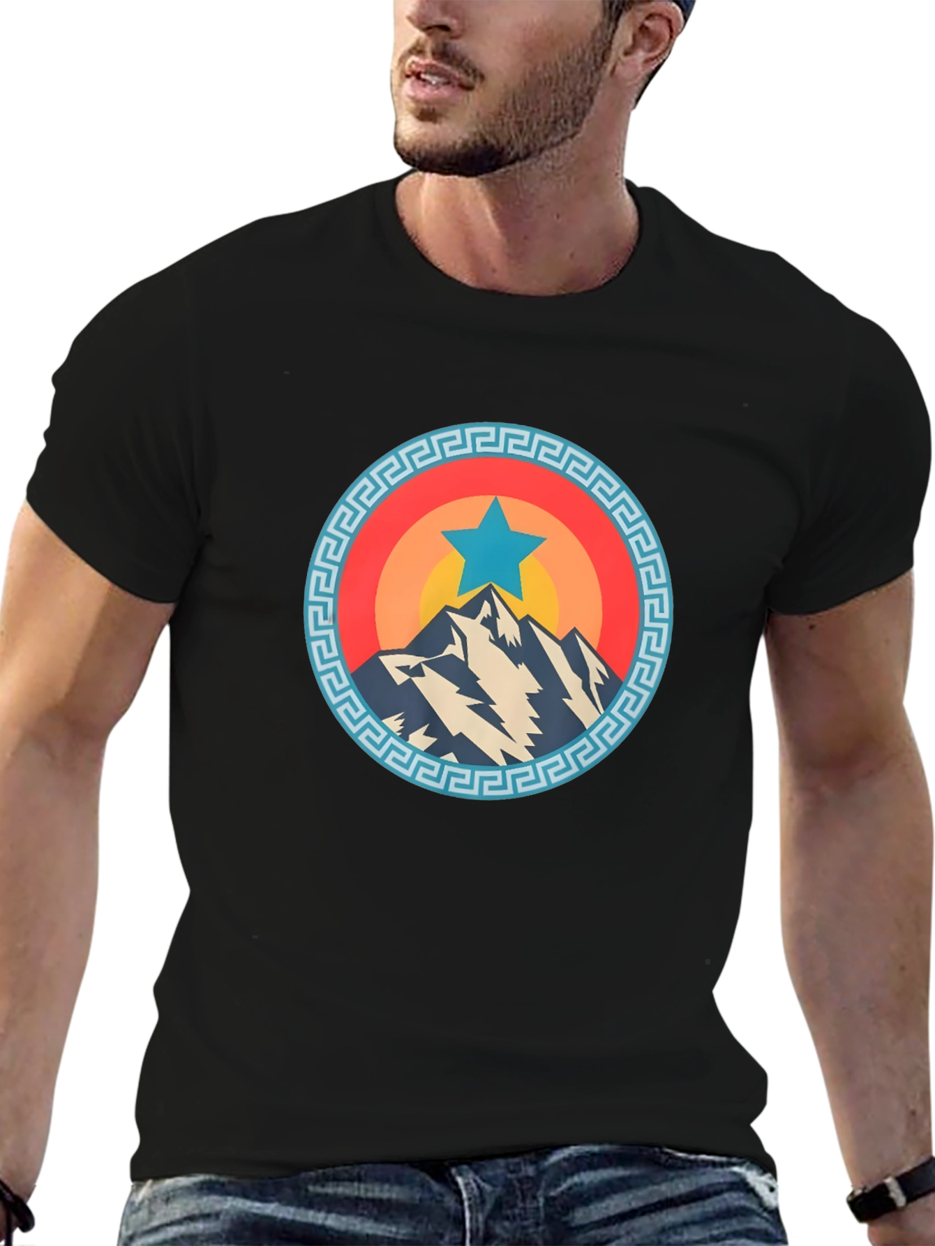 Mountain Star Graphic Tee - Cool Casual Shirt
