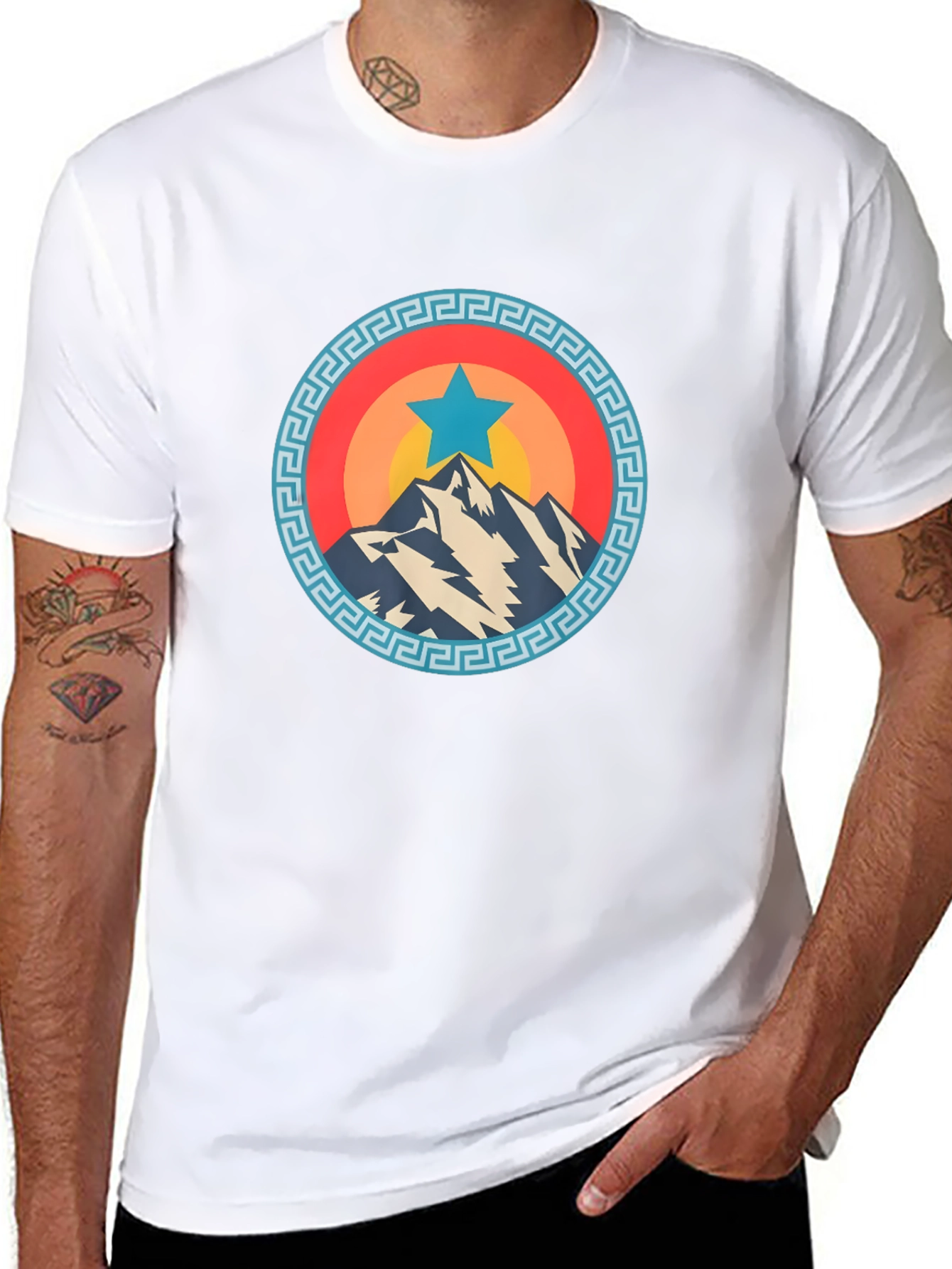 Mountain Star Graphic Tee - Cool Casual Shirt