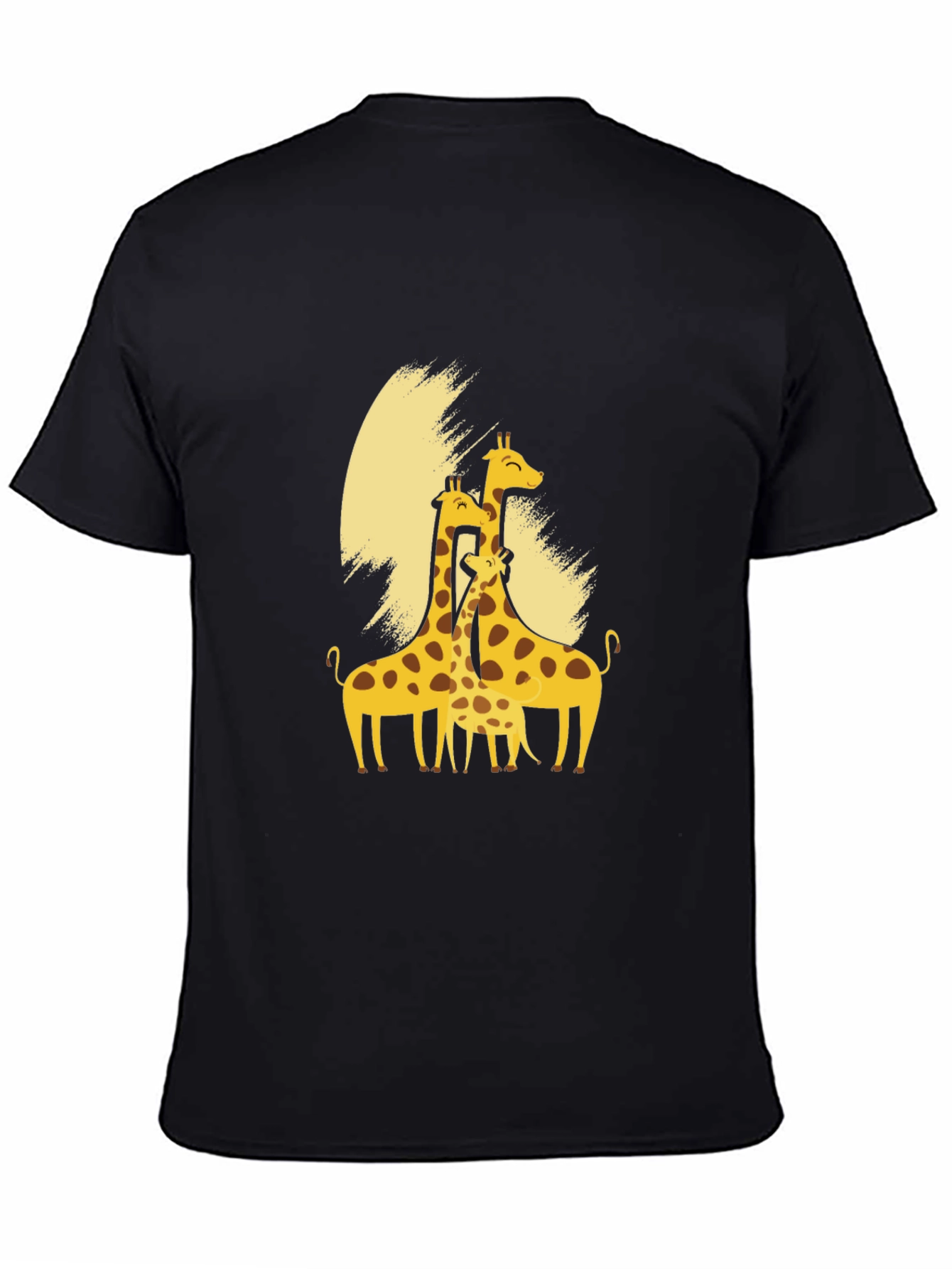 Giraffe Family Black T-Shirt