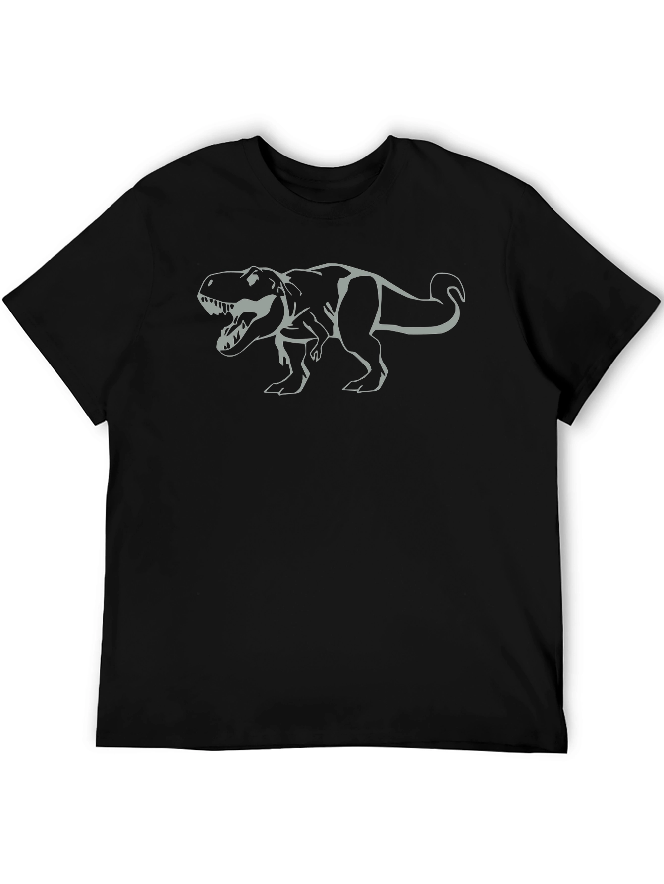 Dino T-Rex Graphic Black Cotton Tee