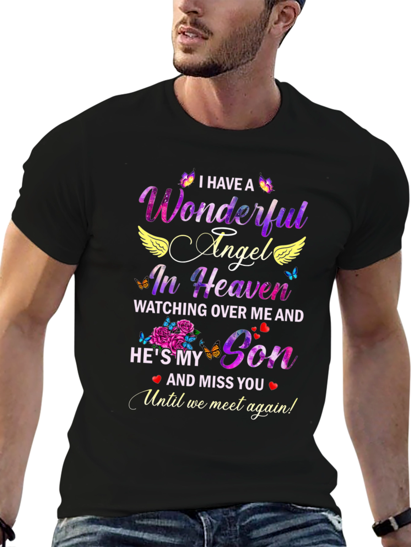 Wonderful Angel In Heaven Son Memorial T-Shirt