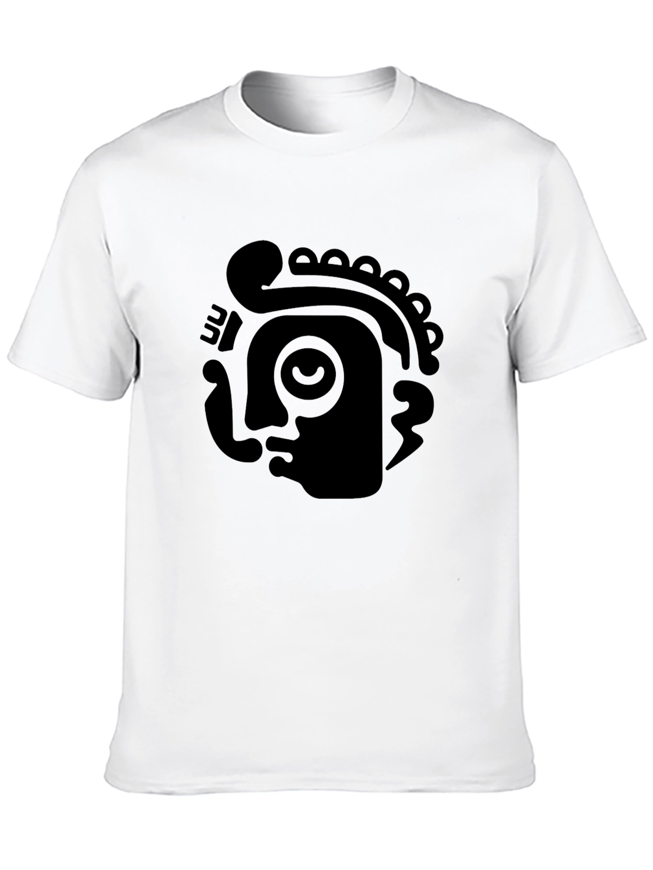 Black Graphic T-Shirt - Mayan Design