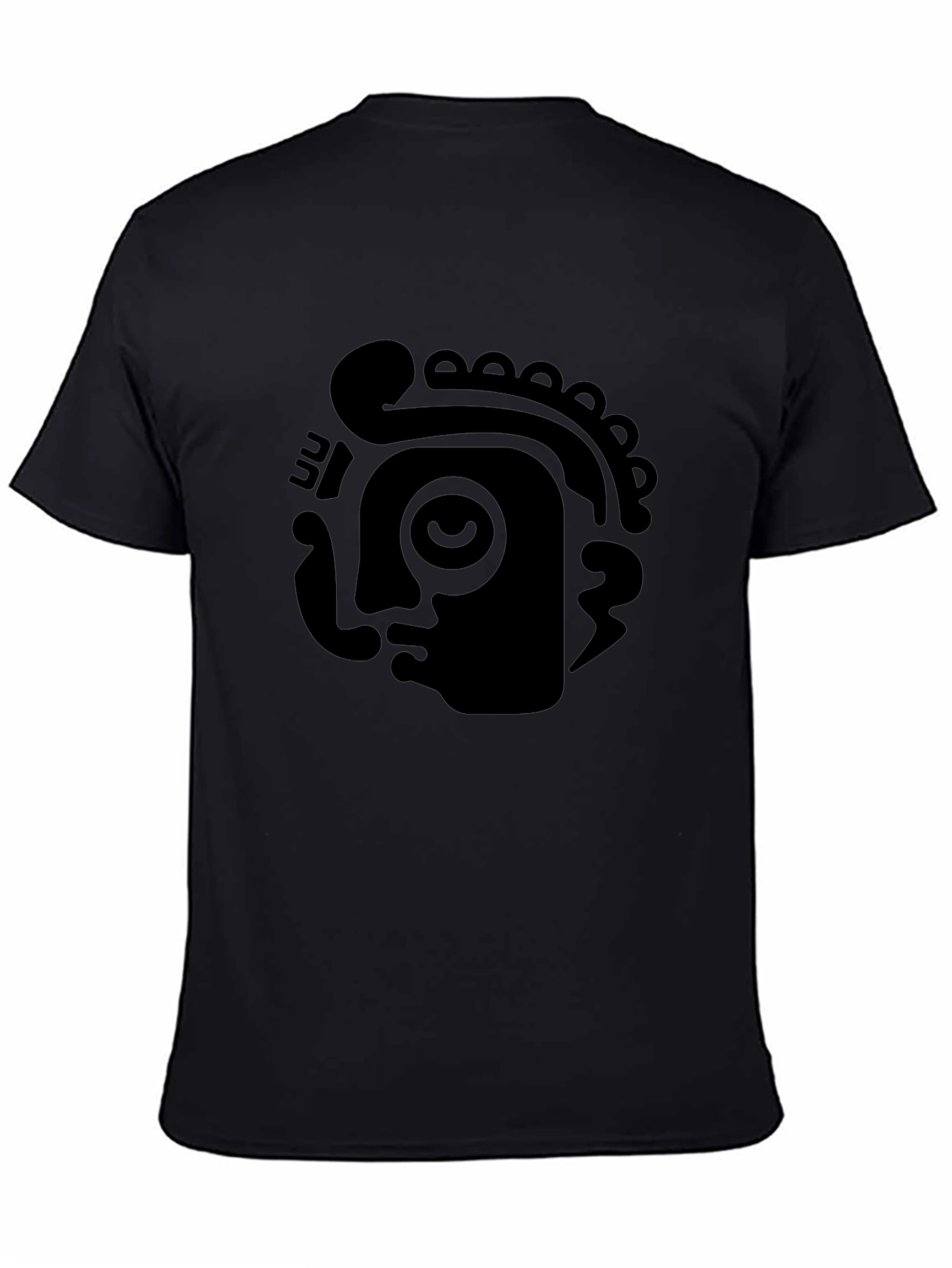 Black Graphic T-Shirt - Mayan Design